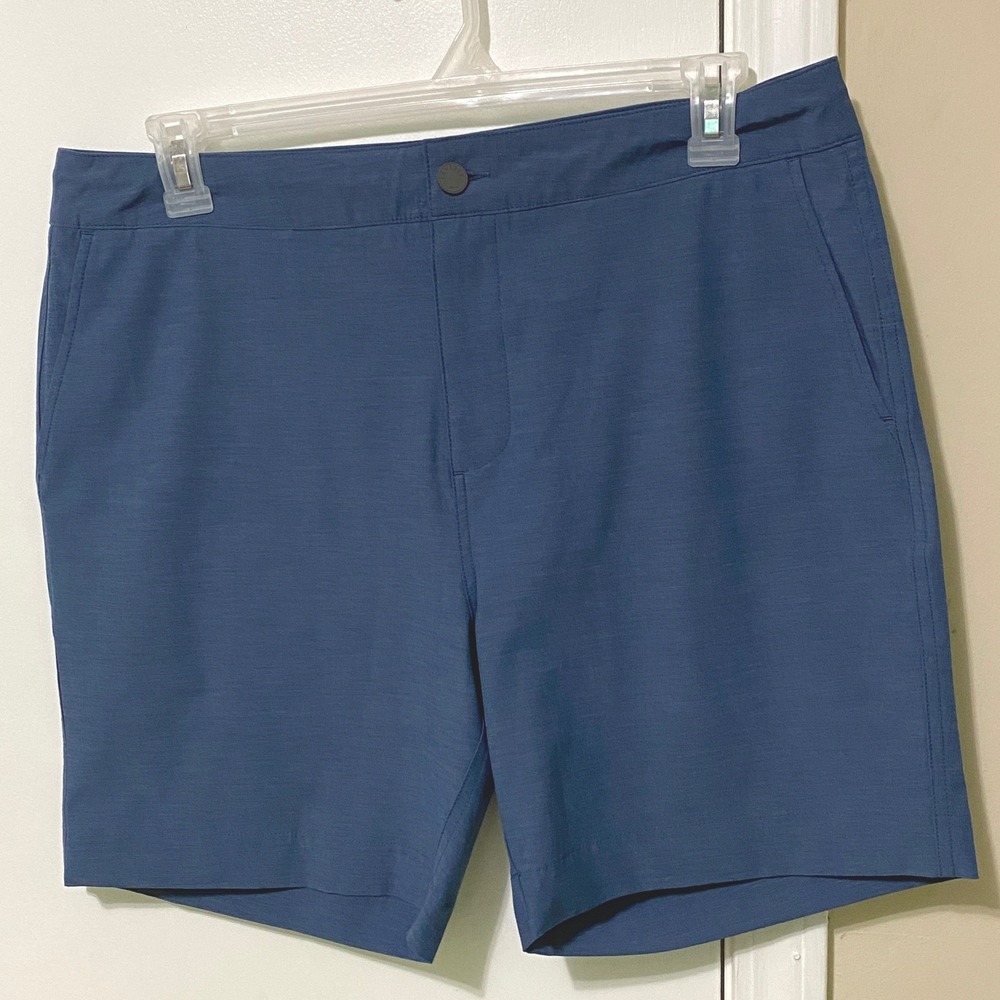 Faherty All Day Shorts Hybrid Swim Trunks Mens 35 L XL Blue Coastal Surf Beach